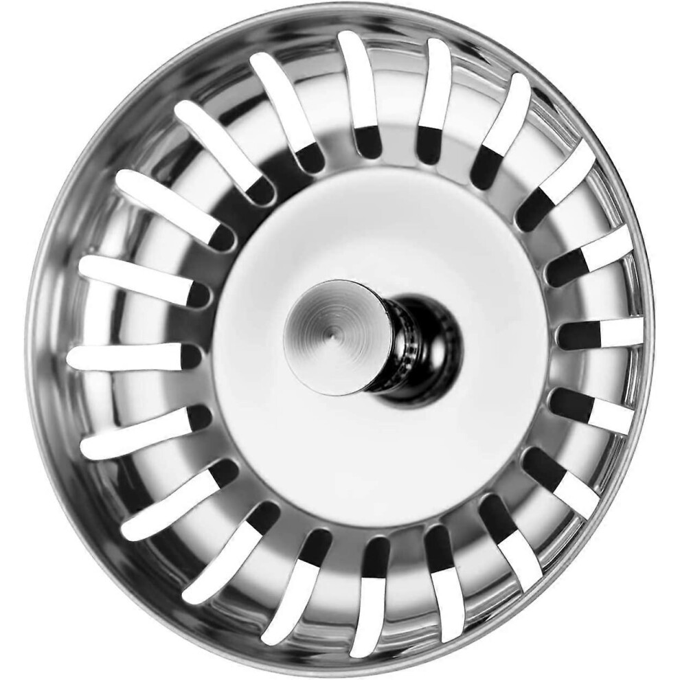 (As show, One size) Kitchen Sink Strainer 80mm, Kitchen Sink Stopper with Drain Hair Catcher, Thickened 304 Stainless Steel Universal Kitchen Sink Str-image-OPC-PHQKZ7S-NEW