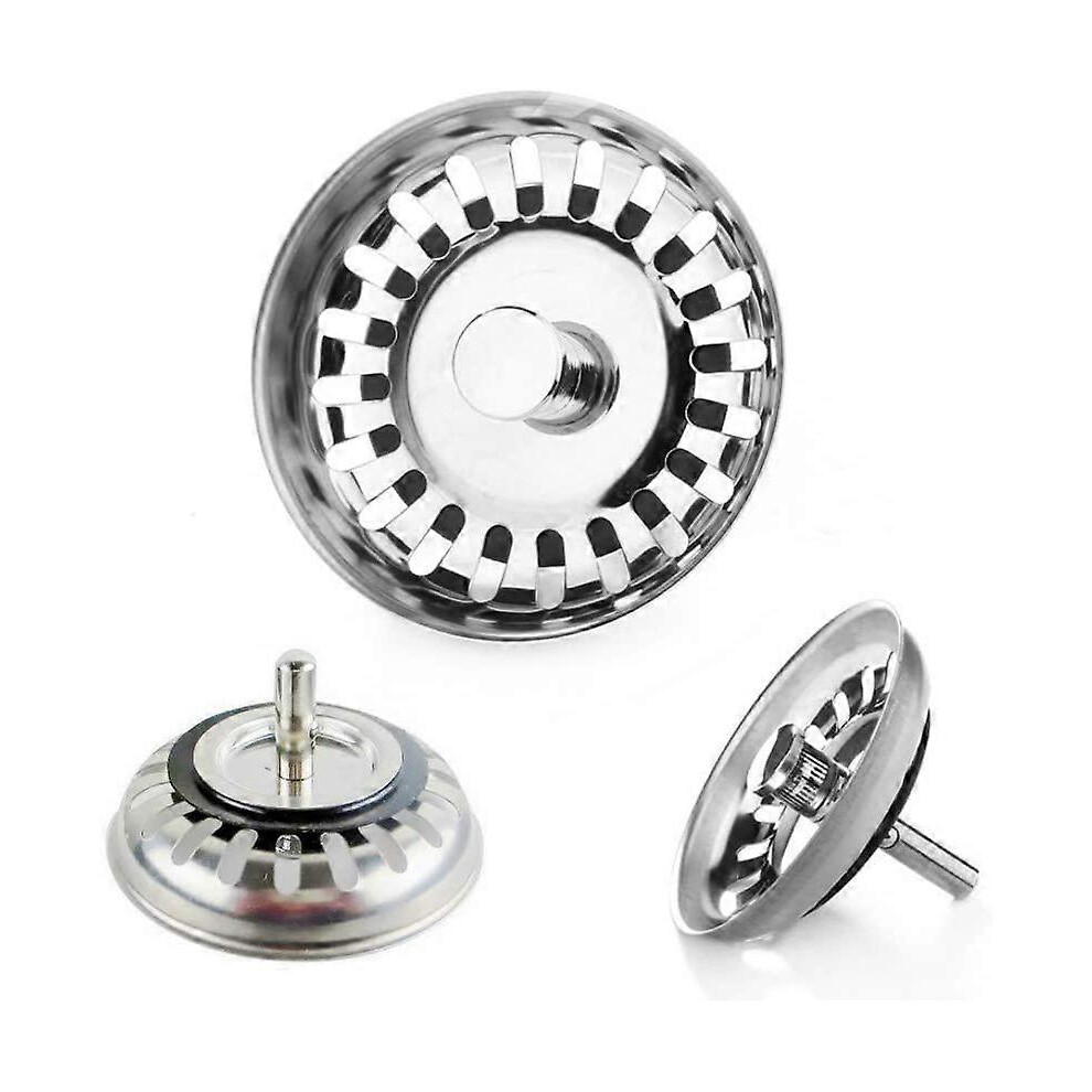 (As show, One size) 2 Piece Kitchen Sink Strainer Cover, Diameter 79mm, Stainless Steel