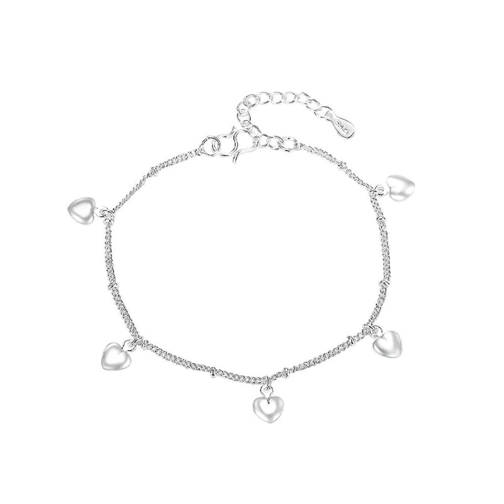 (As Show, One Size) Individualized Heart Charm Bracelets Beautiful Heart Charm Wristbands Chic Pendant Bracelet Bangles For Daily Wear 8052607425078