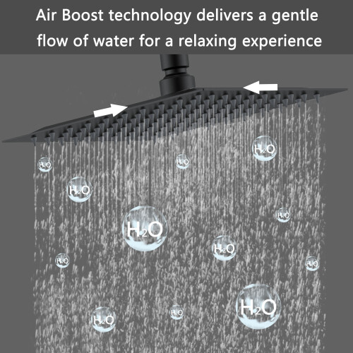 AICA Bathroom Thermostatic Exposed 8-inch Twin-Head Square Shower Set 1