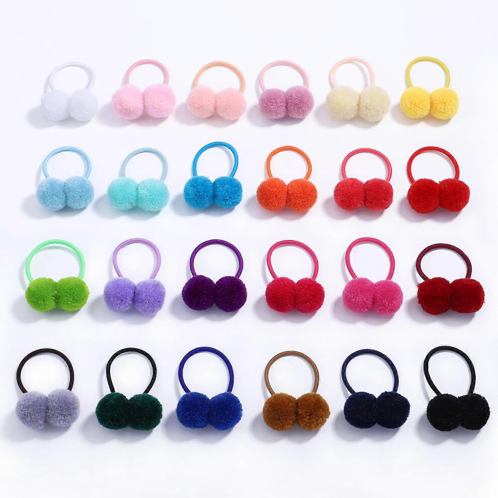 (As show, One size) 48pcs Baby Girl Hair Ties Soft Rubber Hair Ties Multicolor Ponytail Hair Ties