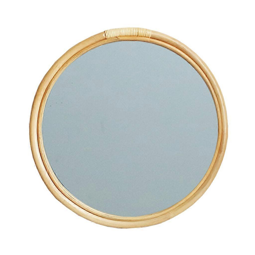 (As Show, One Size) Rattan Circle Wall Mirror 16 Inch Round Dressing Mirror For Entryways Washrooms 8052607425351