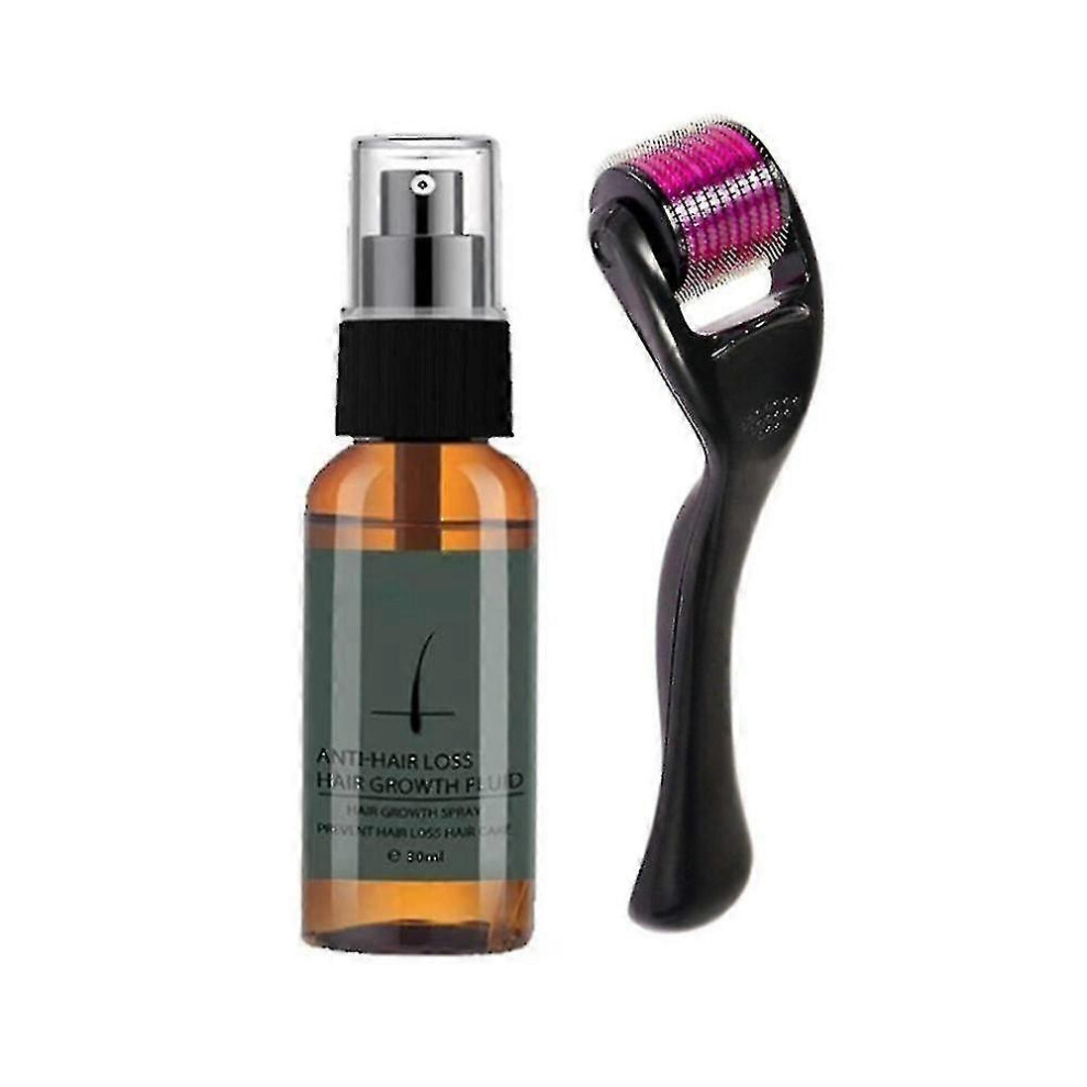 (As show, One size) Natural Men Beard Growth Roller Kit Beard Growth Oil for Men Nourishing Enhancer