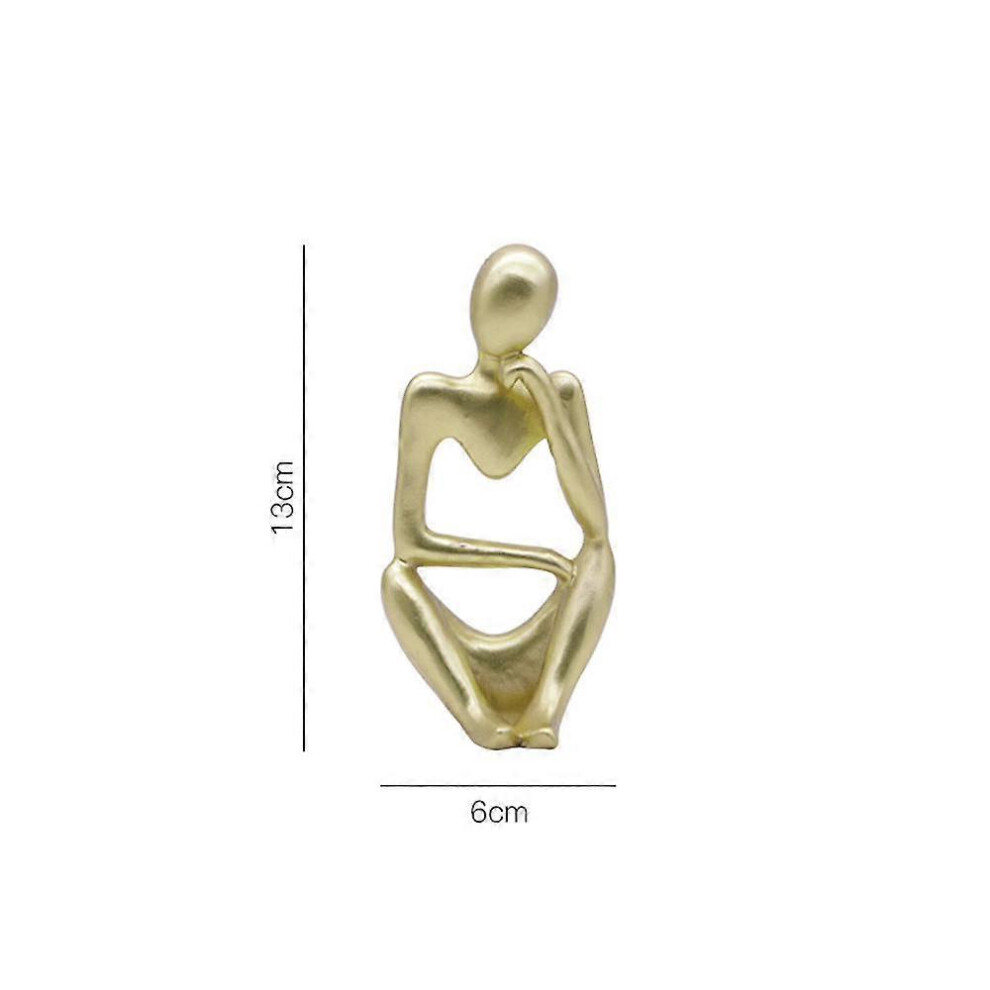 (As show, One size) Sandstone Resin Sculpture, Creative Statue Modern Home Decoration Gift Office Living Room Decoration Souvenir, Thinker Style Abstr
