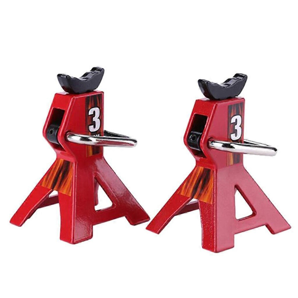 (As Show, One Size) 2Pcs Metal Jack Stands 10Kg Spare Parts For For 1/10 Axial Scx10 Tamiya Cc01 Trx-4 Rc Crawler Car Yellow 8052607425467
