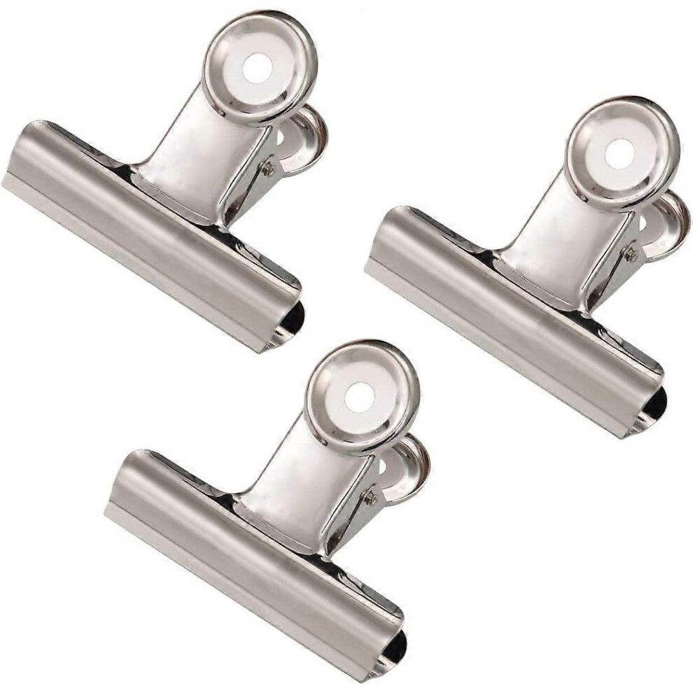 (As show, One size) Large Metal Hinge Clips,20 Pack Silver Bulldog Paperclip Clamp/Silver File Binder Clips for Photos, Pictures, Home Office Supplies (50mm)