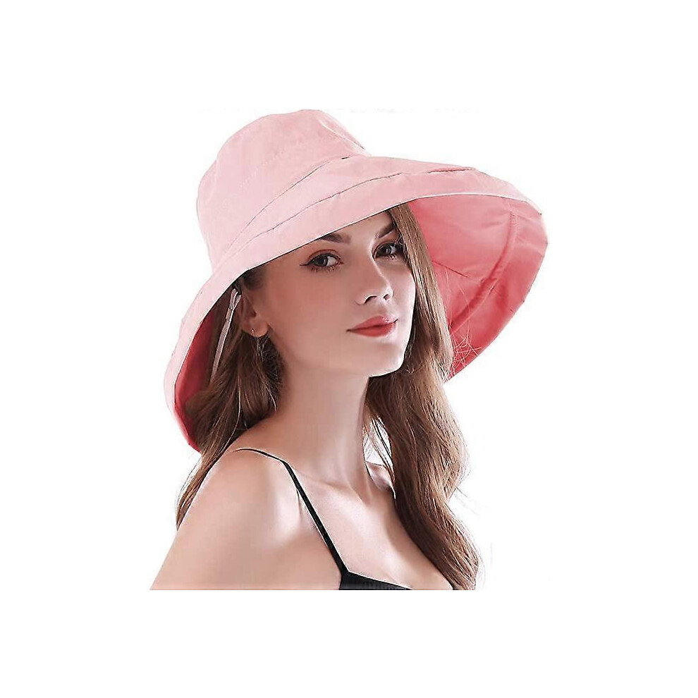 (As show, One size) Wide Brim Sun Hats for Women Sun Bucket Hat with UPF 50+ Protection Foldable