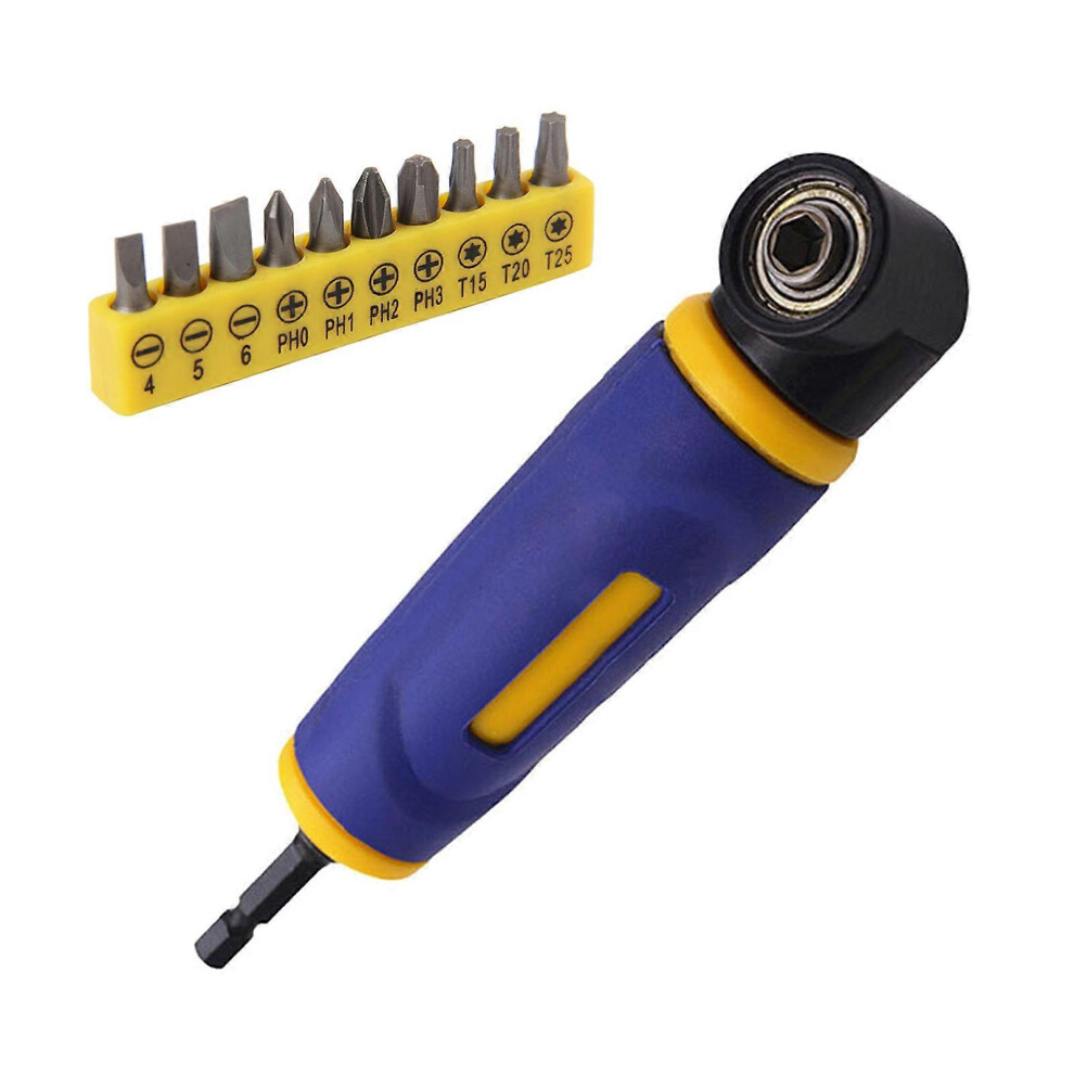 (As Show, One Size) Right Angles Attachment Electric Screwdriver Repair 90 Degree Corner Device Impact Heavy Duty Right Angles Attachment 8052607490489
