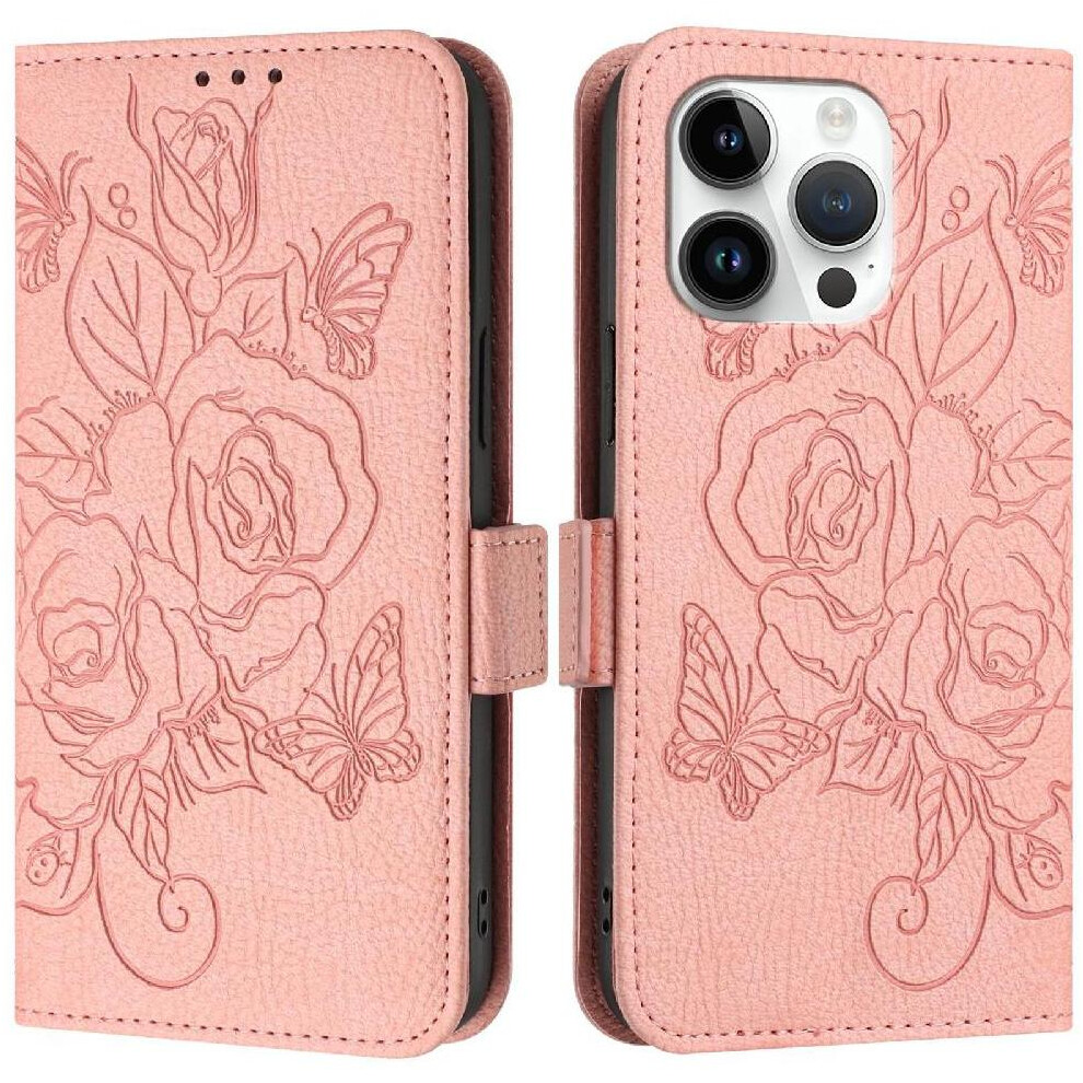 (Pink) Case For Iphone 13 Pro With Credit Card Slot Magnetic Wallet Pu Leather Pink 764563751570