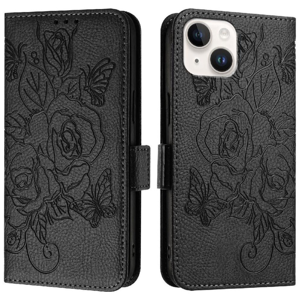 (Black) Case For Iphone 13 Mini With Credit Card Slot Pu Leather Magnetic Wallet Black 764563751655
