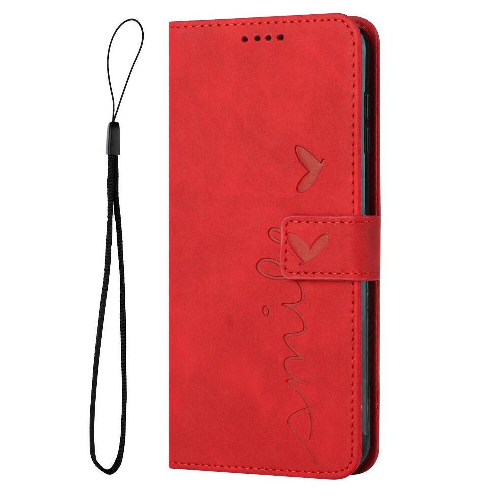 (Red) Flip Case For Iphone 16 Side Buckle Card Insertion Love Wallet Kickstand Pu Leather Red 764563752775