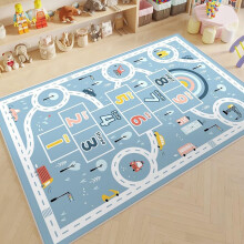 (160 x 230 cm (Rectangular), Blue) Kids Play Rug 120x160 cm Large Size Kids Rug for Playroom Non Slip Washable Children Car Road Mat Educational Learning Area rug Play Carpet,Khaki