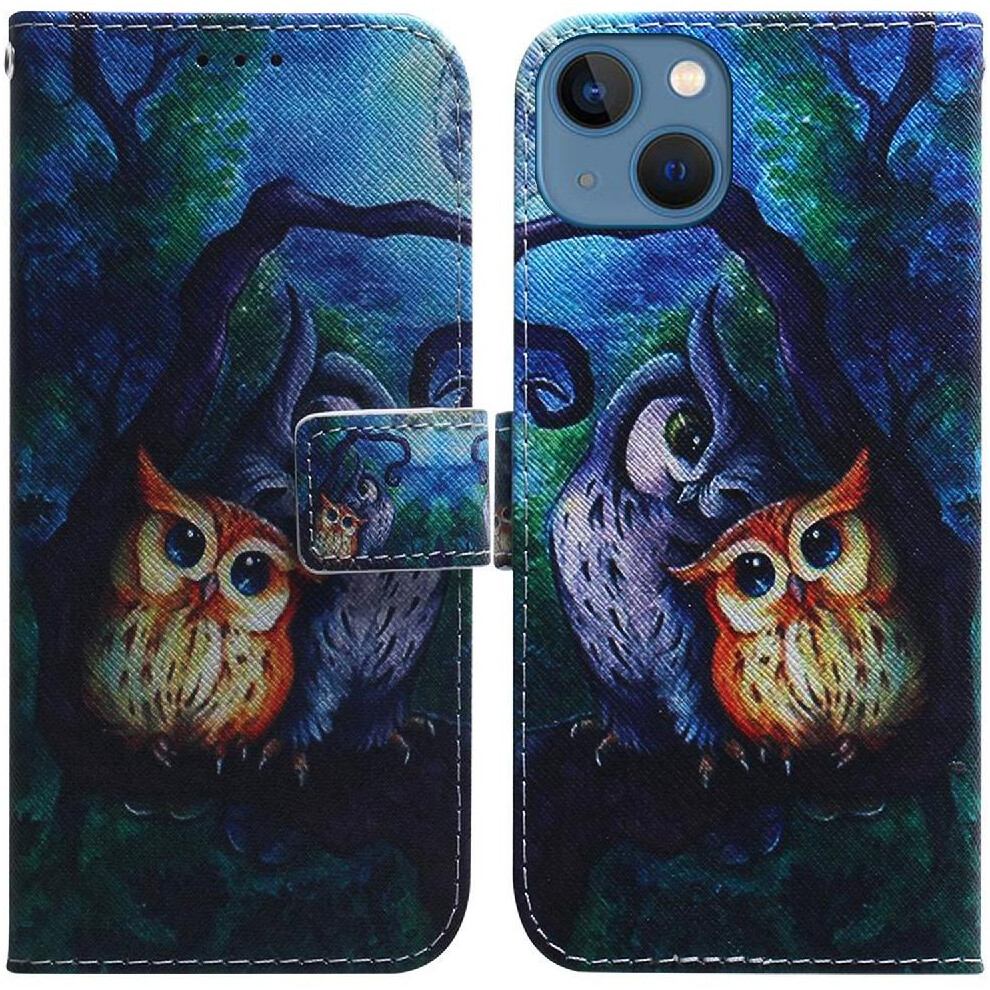 (C2) Flip Case For Iphone 13 Mini Painted Wallet Pu Leather Card Slots Magnetic Closure 764563754793