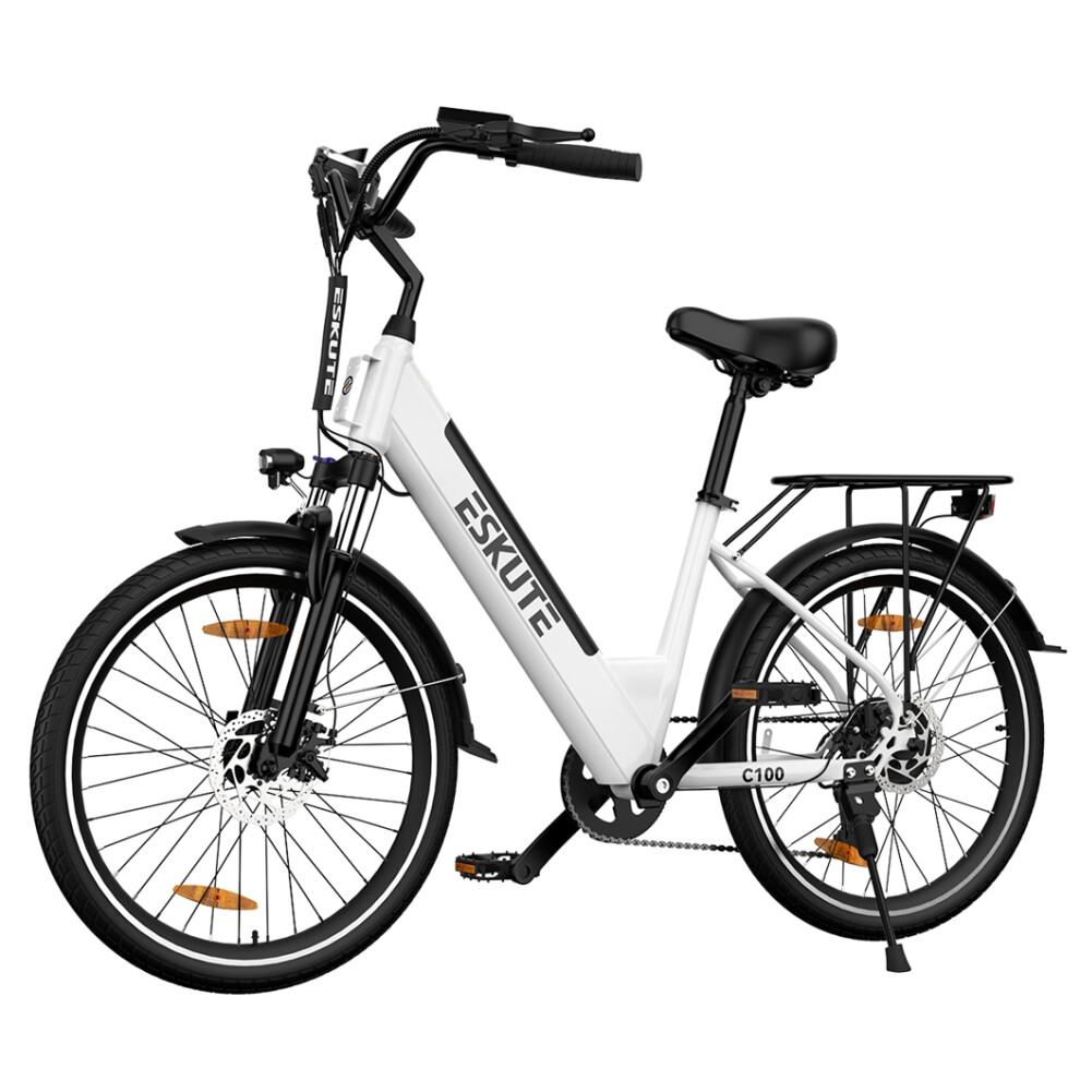 ESKUTE C100 City Electric Bike, 250W Motor, 10.4AH Battery, White-image-OPC-PHQM67N-NEW