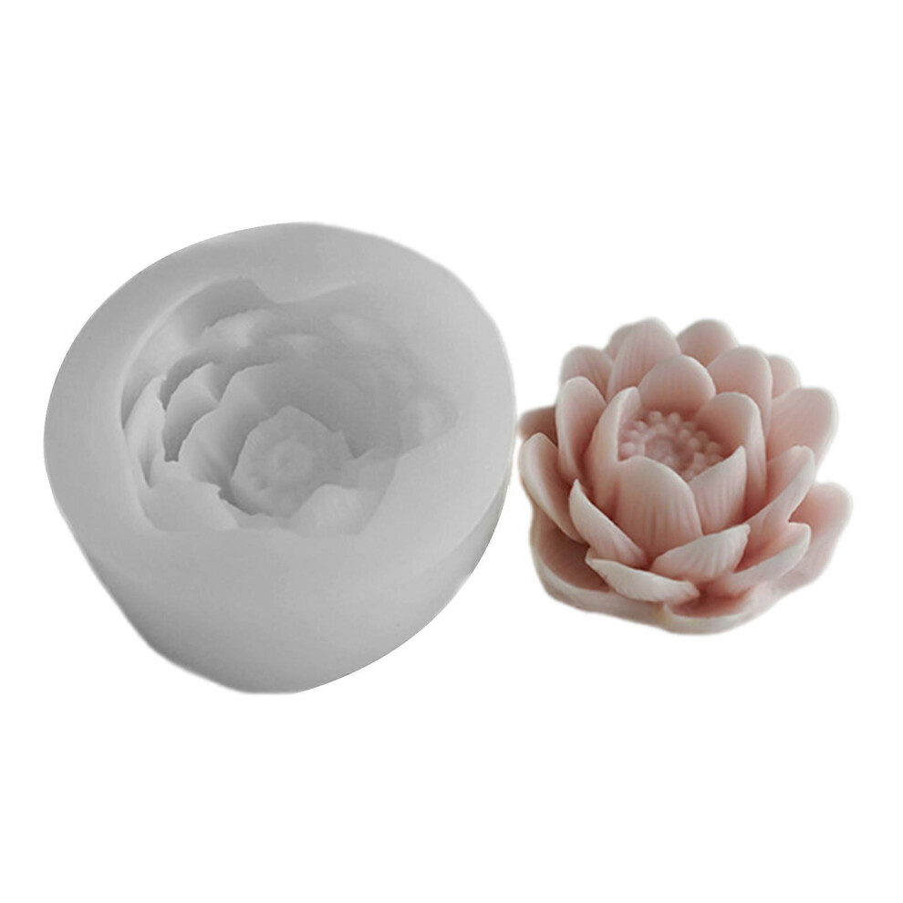 (As Show, One Size) Silicone Mold Beautiful Clay Ornaments Molds Lotusflower Shape Statue Molds Silicone Candle Mold Perfect For Crafting 8052607490526