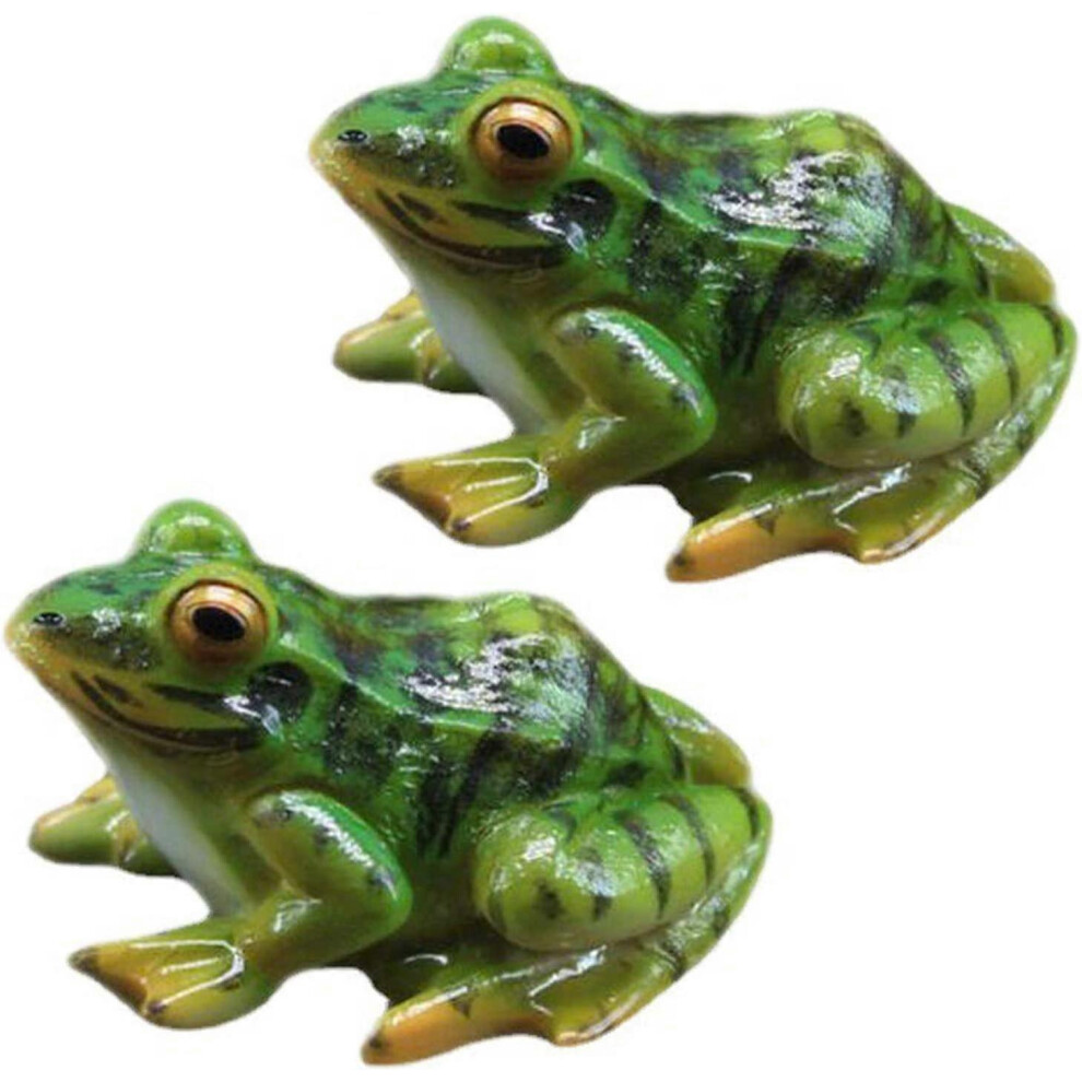 (As show, One size) Resin Frog Statue Set of 2 - Mini Frog Animal Shaped Statues - Indoor Outdoor Decor - Garden Decor - for Garden, Patio, Yard
