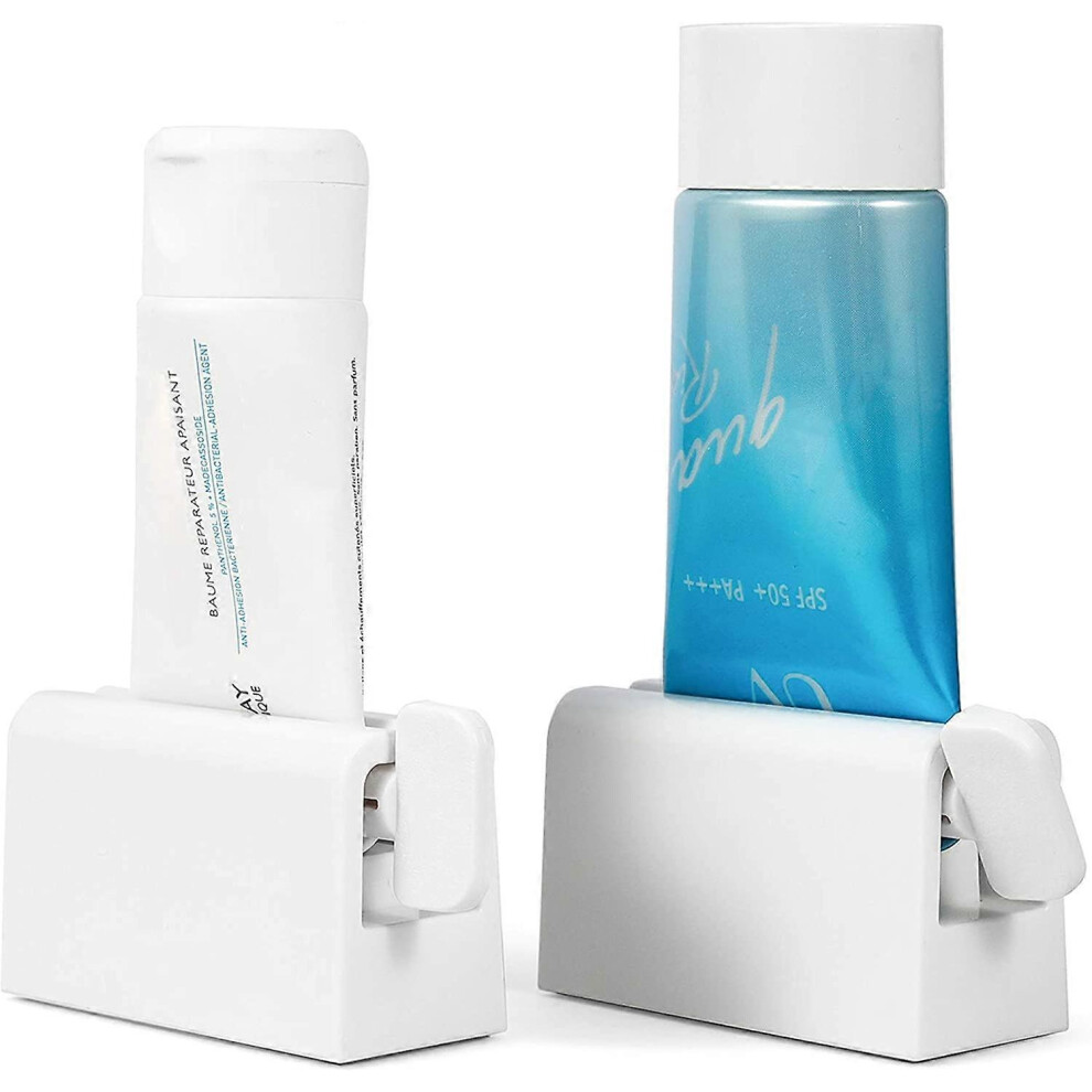 (As show, One size) MAX Rolling Tube Toothpaste 2 pcs - Toothpaste Squeezer Seat Holder Swivel Toothpaste Dispenser for Face Bathroom