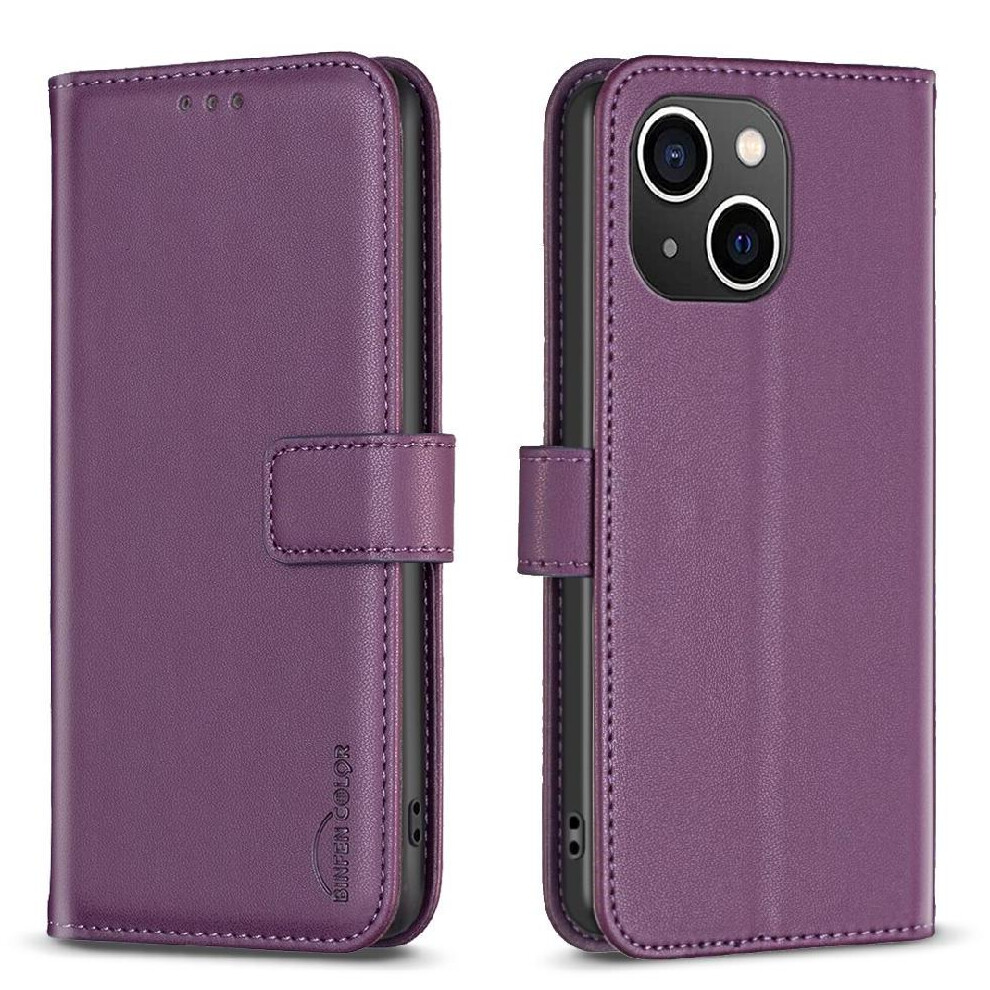 ( Violet) Flip Case For Iphone 13 Multi-Color Business Leather Case Wallet Multi-Card Slot Dark 764563755202