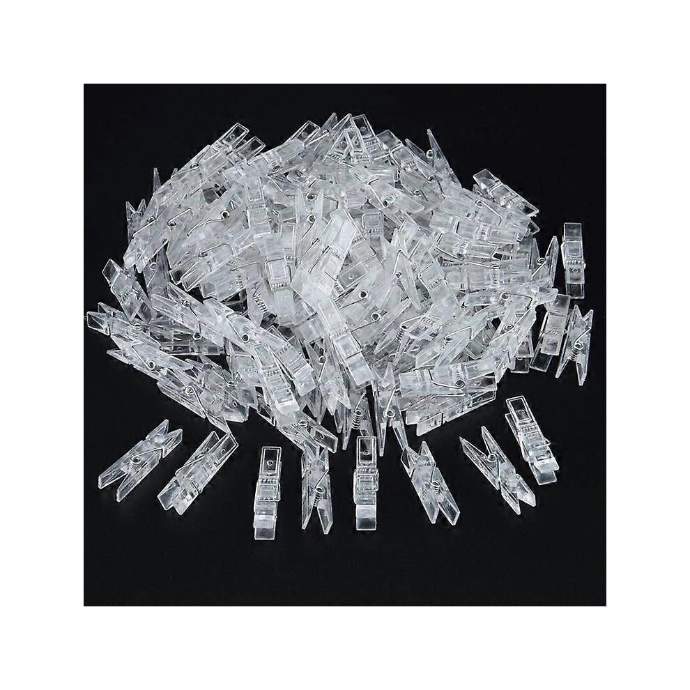 (As show, One size) 100PCS Transparent Clothespin,Mini Transparent Clothespins,Mini Plastic Photo Clips,Mini Transparent Photo Clips,Photo Peg,Decorat
