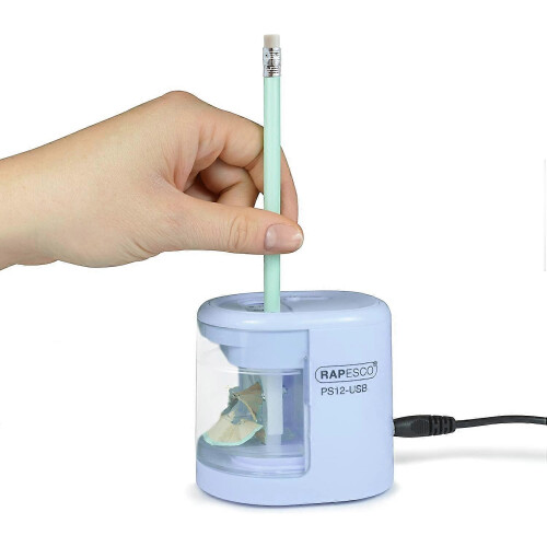 (As show, One size) USB Electric Pencil Sharpener, Blue 2