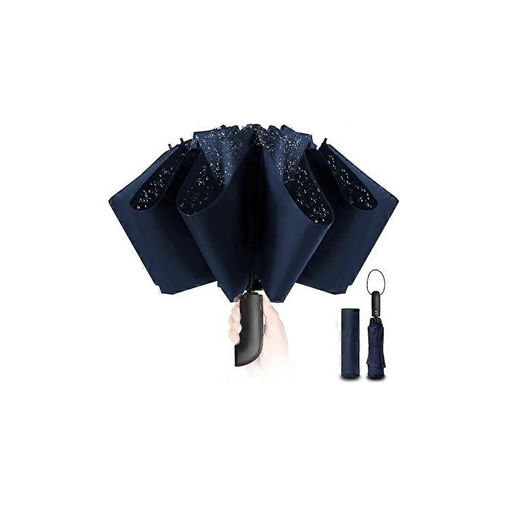 (As show, One size) Folding Umbrella with Opening - Automatic Closing, Sturdy and Wind Storm Resistant, Lightweight Pocket Umbrella for Men and Women Travel, Water Repell