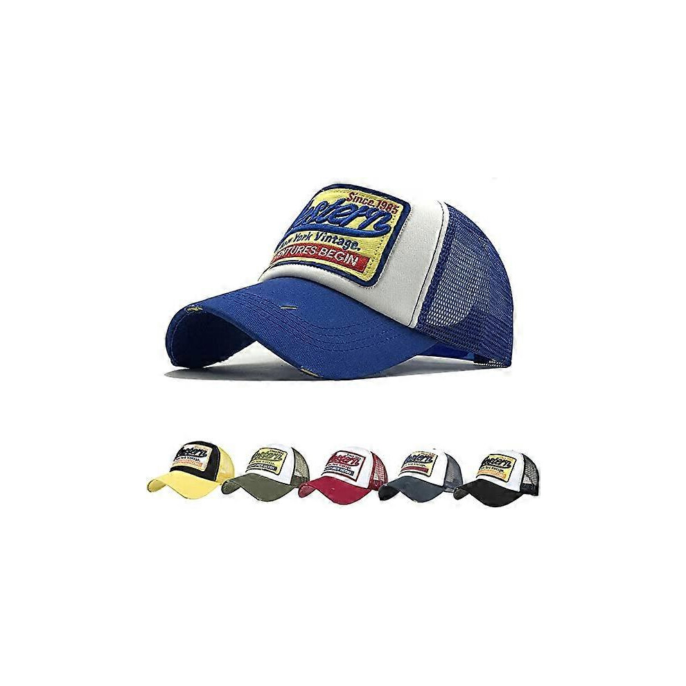 (As show, One size) Vintage Mesh Baseball Cap Golf Hat Beach Cotton Adjustable Cap Anti-UV Sun Protection Cap Hip-hop Fashion Cap