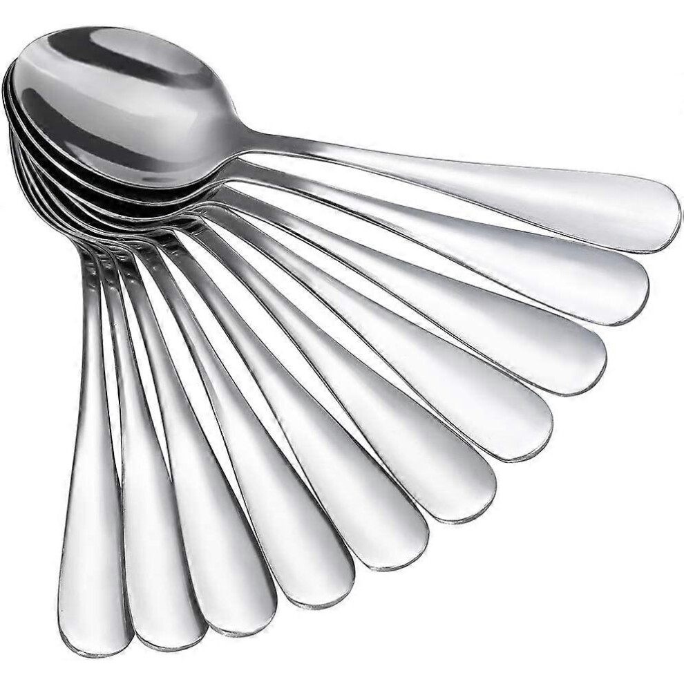 (As show, One size) 10PCS Tea Spoons, Espresso Coffee Stainless Steel Dessert Spoon for Making Tea, Coffee, Cake