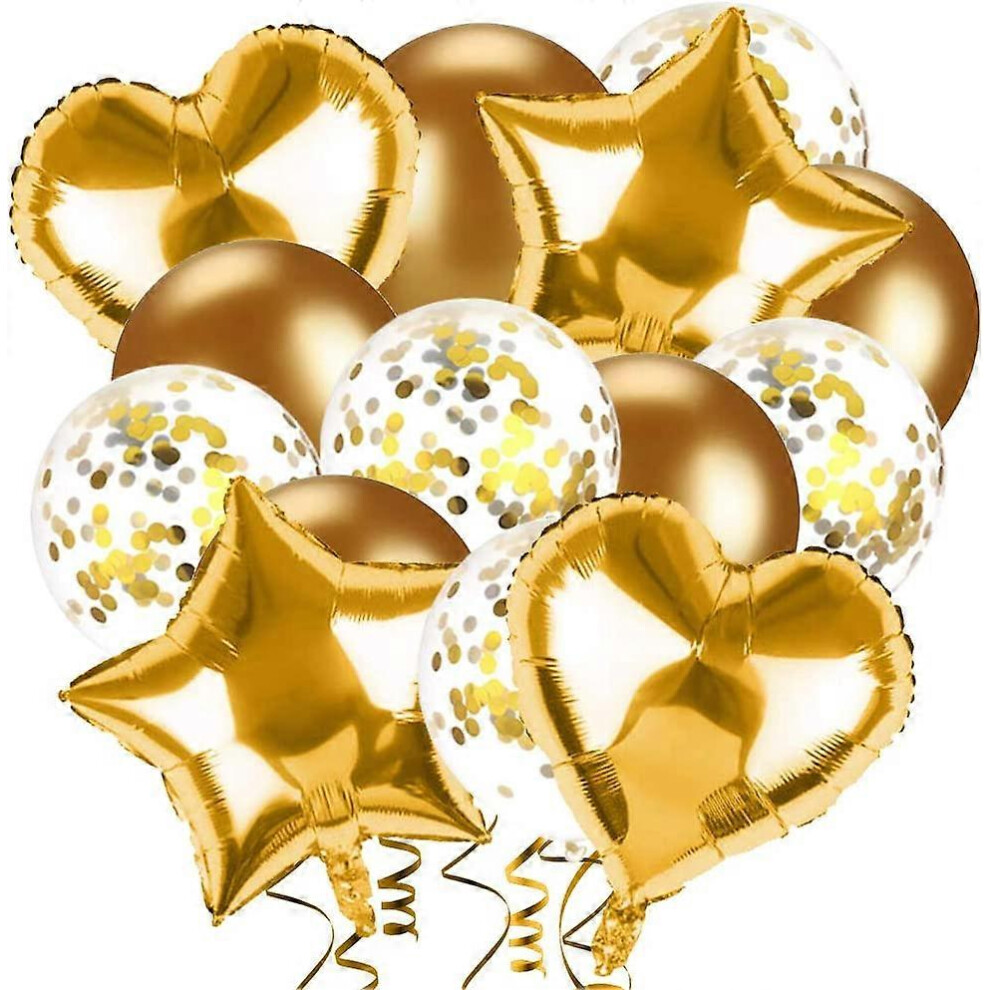 (As show, One size) Birthday Balloon Set (Gold)