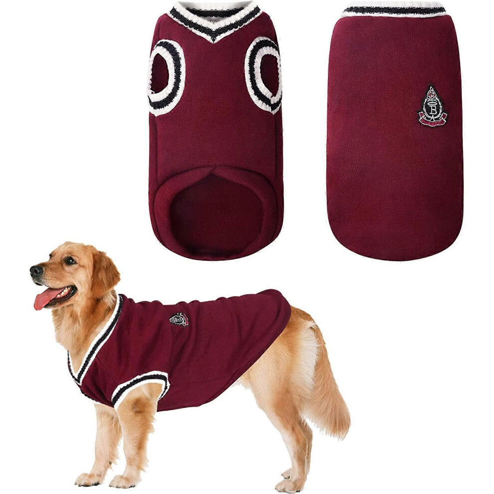 (As show, One size) Dog Sweater, College Style Dogs Pet Sweater, Dog Coat Jumpsuit Costume, Winter Warm Pet Sweaters, for Puppy Small Medium Large Dog