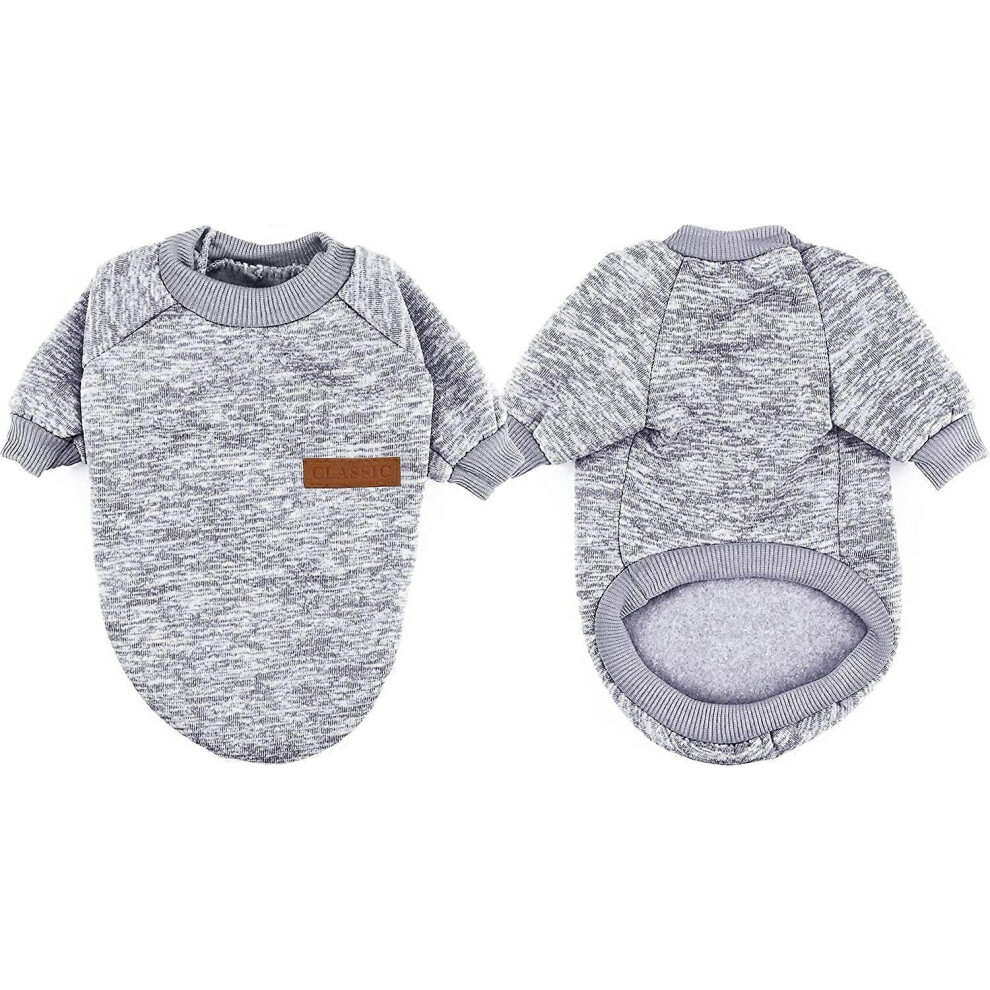 (As show, One size) Pet Cat Dog Sweater, Winter Dog Jumpers Cat Clothes Comfortable Fleece Pet Coat Costume Warm Sweater Clothes for Puppy Small Medium Dog-Gray