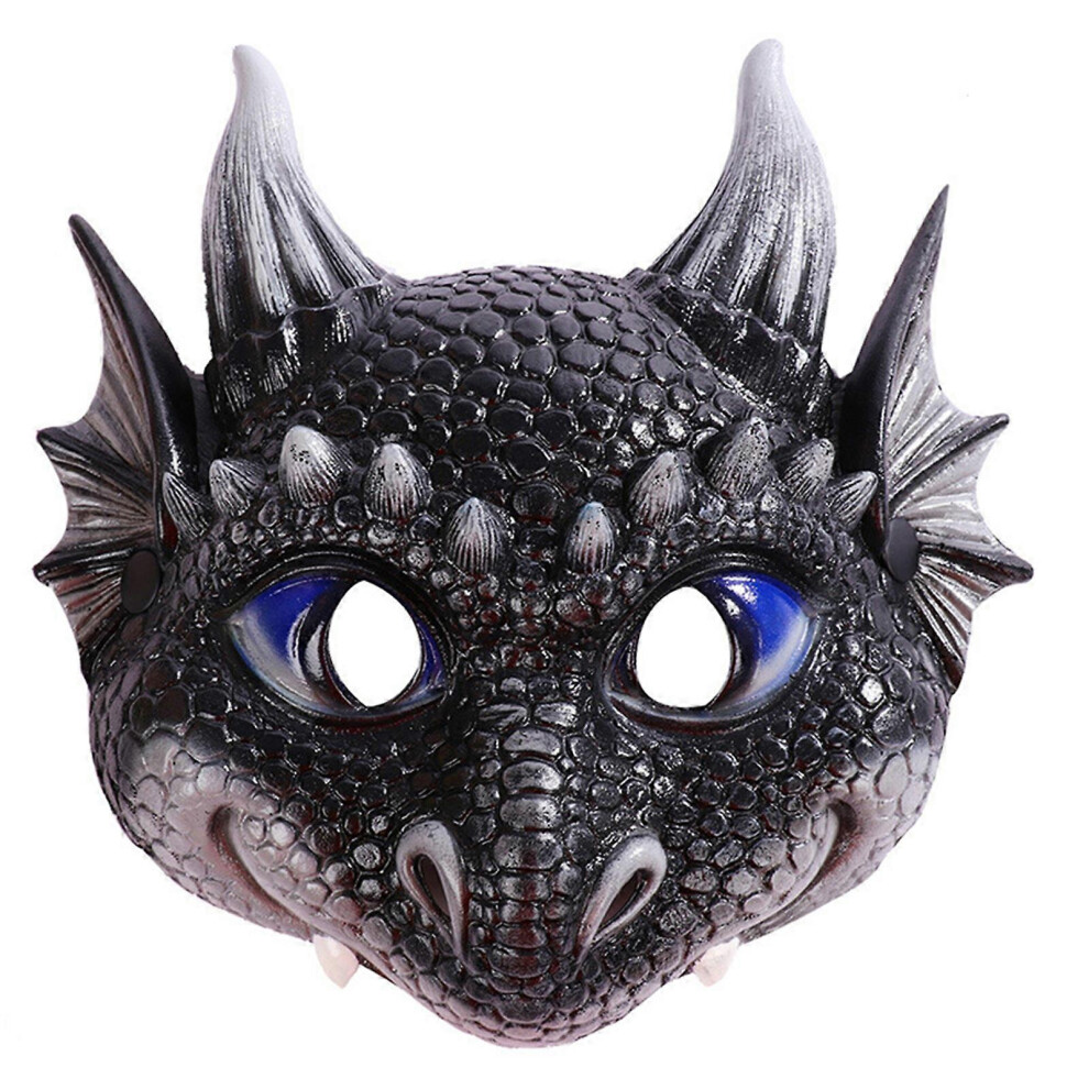 (Red, One Size) Kid Dragon Mask Party Masks Dress Up Dragon Cosplay Mask Halloween Funny Mask Carnival Masks Halloween Dinosaur Masks Black 8052607404110