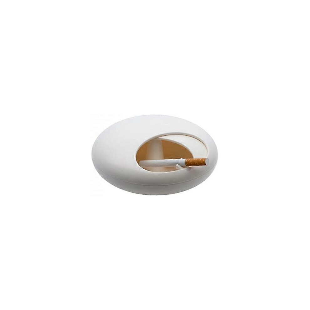 (As show, One size) Pebble ashtray with lid(White)