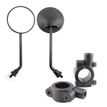 2023 - Motorcycle Side Mirrors, 10mm Round Motorbike Side Mirror Black Handlebar Mirror for Motorcycle Bike