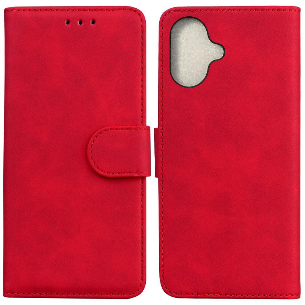 (Red) Flip Case For Iphone 16 Card Slot Premium Pu Leather Magnetic Stand Holder Red 764563758081