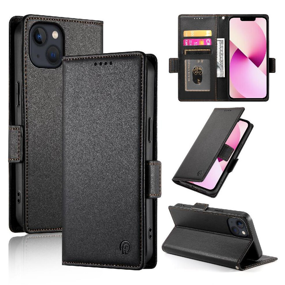 (Black) Flip Case For Iphone 13 Wallet Business Flip Card Slots Daily Use Black 764563758722