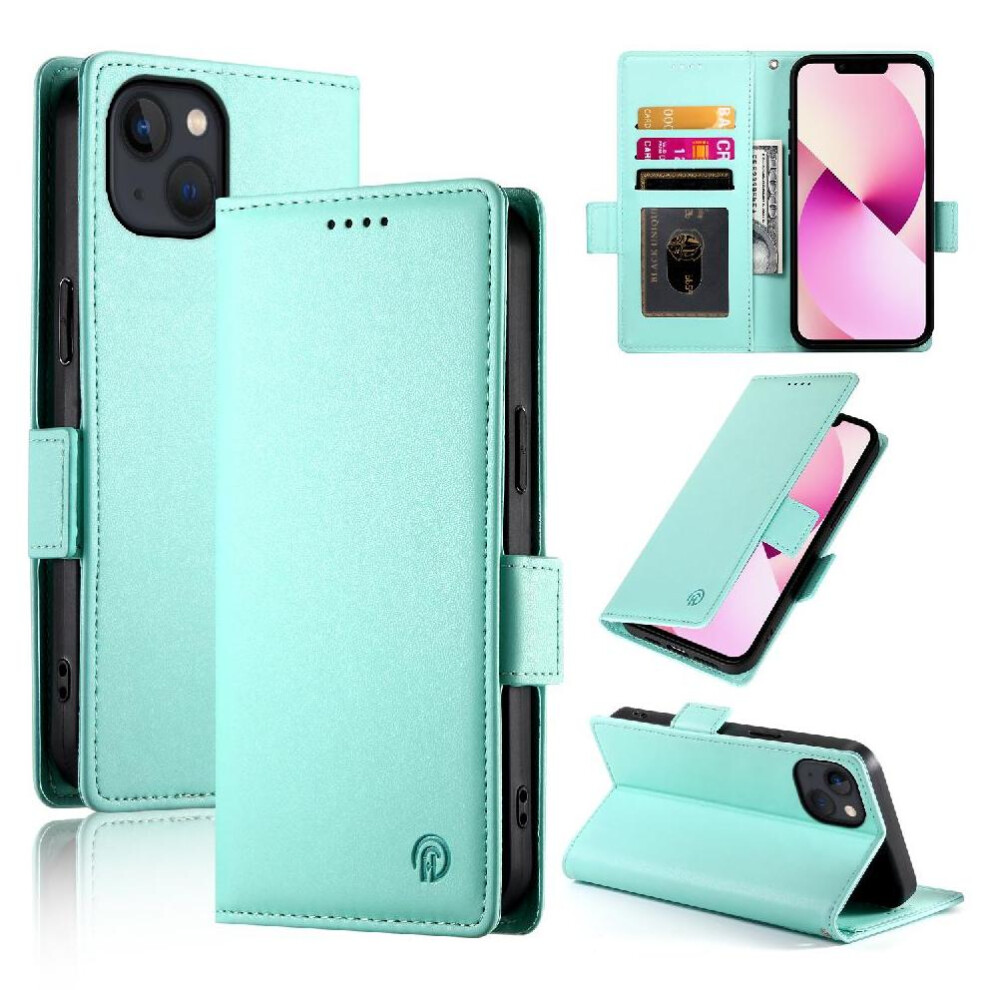 (Green) Flip Case For Iphone 13 Wallet Business Flip Card Slots Daily Use Green 764563758753