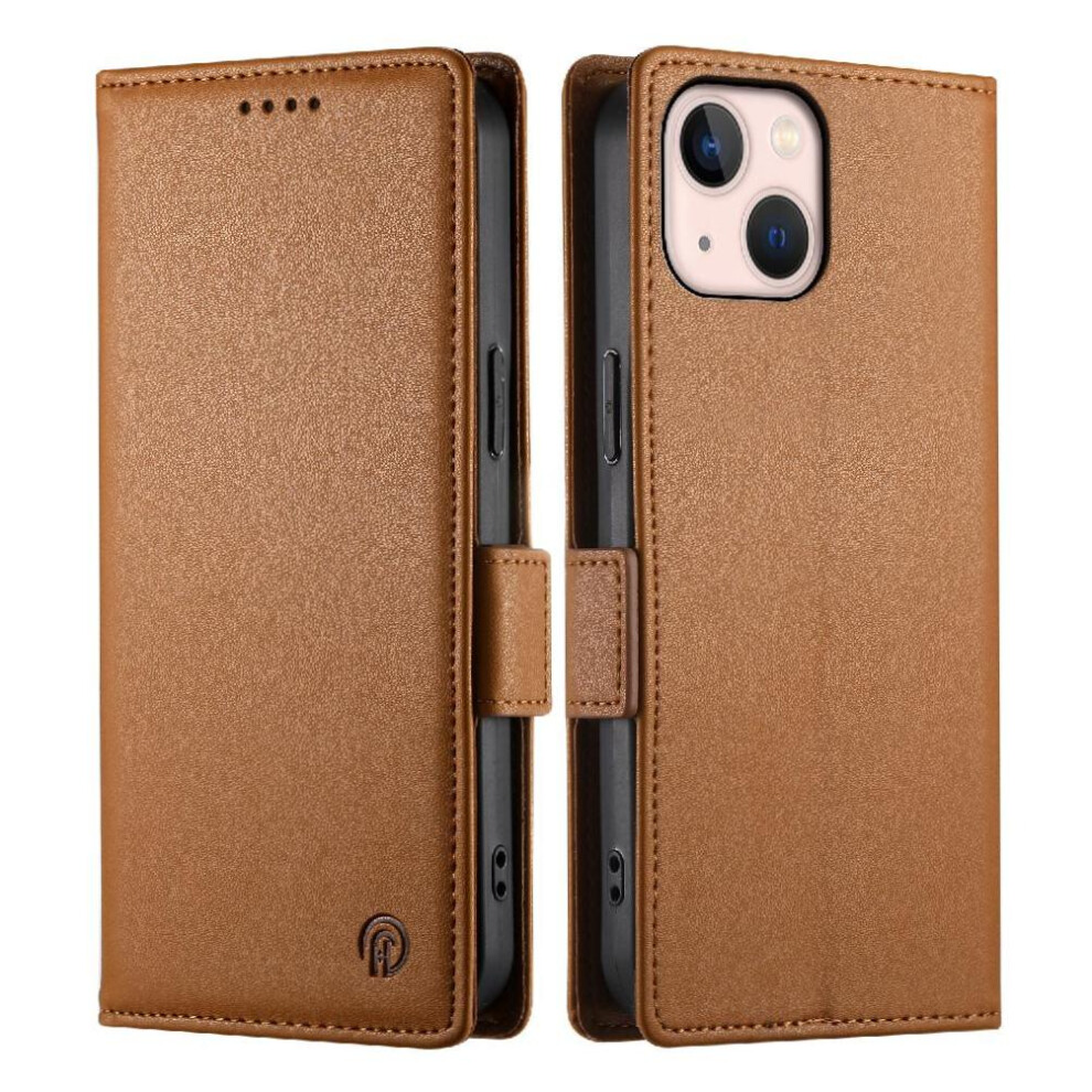 (Brown) Flip Case For Iphone 13 Mini Wallet Daily Use Business Card Slots Flip Brown 764563758869