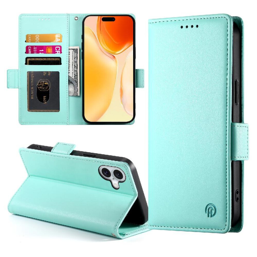 (Green) Flip Case For Iphone 16 Daily Use Wallet Flip Card Slots Business Green 764563759071