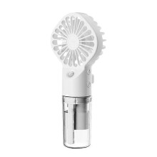 (As show, One size) 1 Small Desk Fan deals, Spray Fan Mini Handheld Small Fan Charging Portable Fan Spray Humidification Small Fan Wholesale ,birthday gift for kidWhite