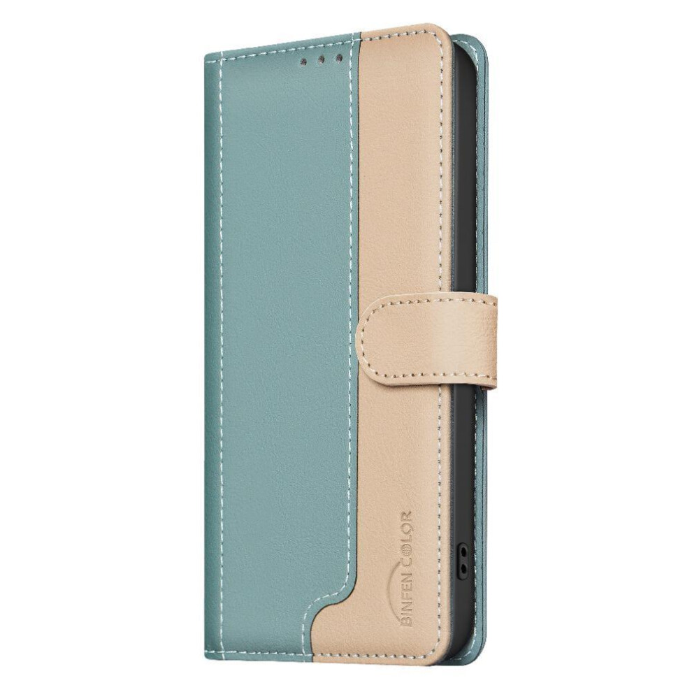 (Green) Flip Case For Iphone 13 Rfid Blocking Kickstand Card Slots Holder Shockproof Tpu Inner Shell Flip Folio Green 764563759651
