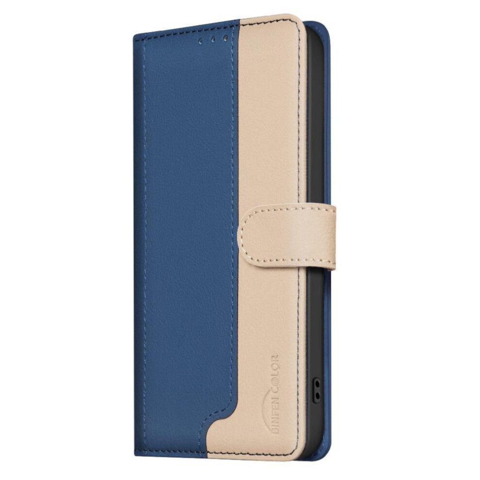 (Blue) Flip Case For Iphone 13 Rfid Blocking Kickstand Card Slots Holder Shockproof Tpu Inner Shell Flip Folio Blue 764563759699