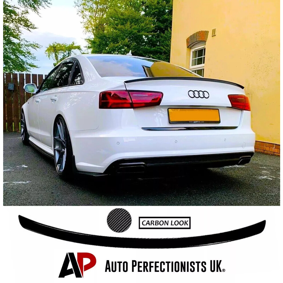 For Audi A6 S6 C7 Saloon Carbon Fibre Rear Boot Lip Spoiler Wing 2011-2018 5061072663475