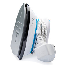 Quest 34000 Mini Travel Iron / Steam Travel Iron with Temperature Control / Non-Stick Soleplate / 30ml Water Tank / Measuring Cup Included / 408W