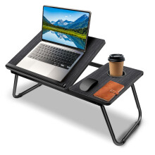 5-layer adjustable height, foldable laptop desk, office desk, cup holder and split desktop, quick opening design