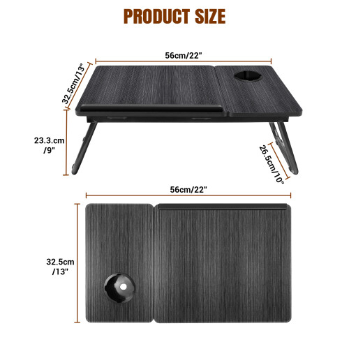 5-layer adjustable height, foldable laptop desk, office desk, cup holder and split desktop, quick opening design 1