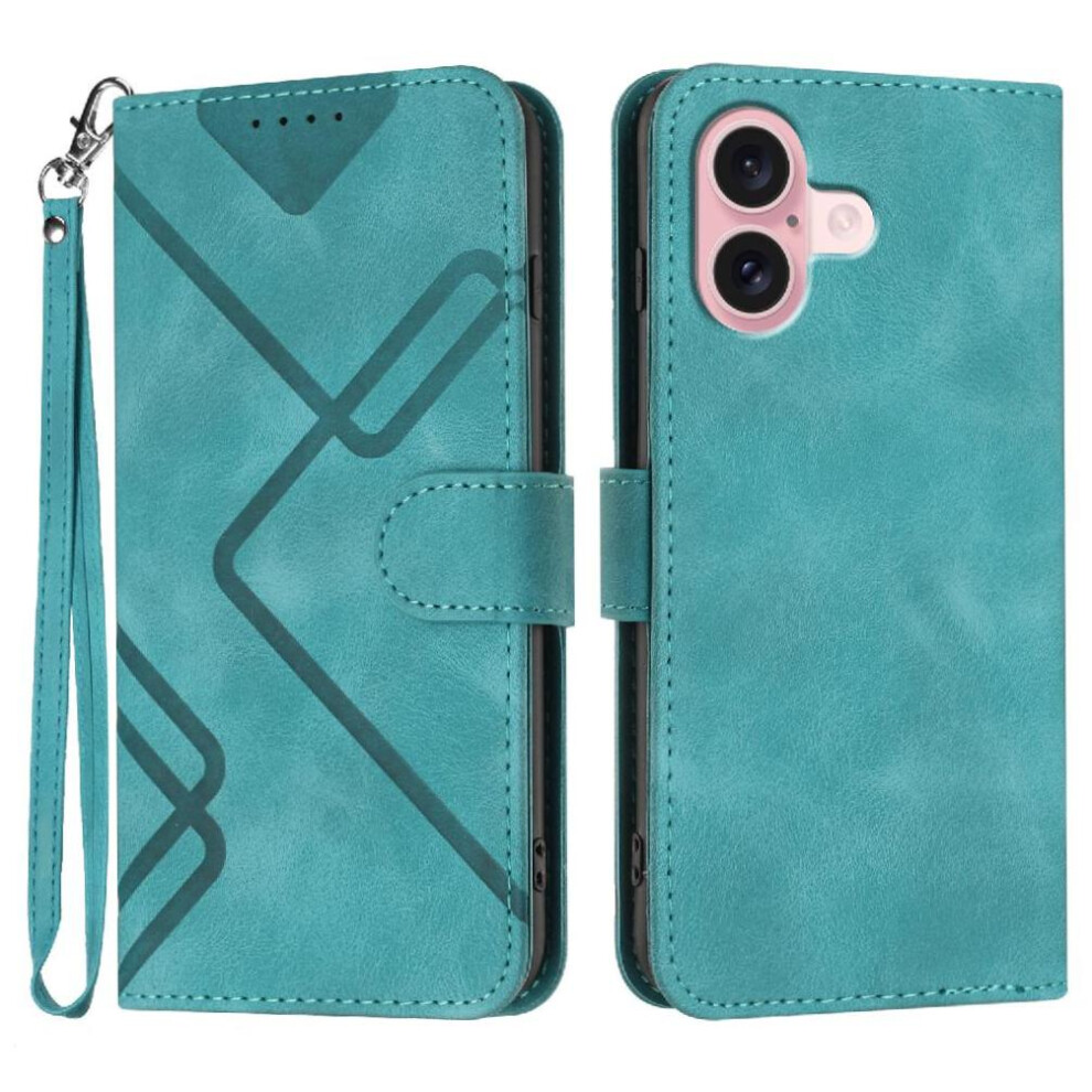 (Green) Flip Case For Iphone 16 Magnetic Cover With Card Slot Stand Pu Leather Flip Wallet Green 764563762453