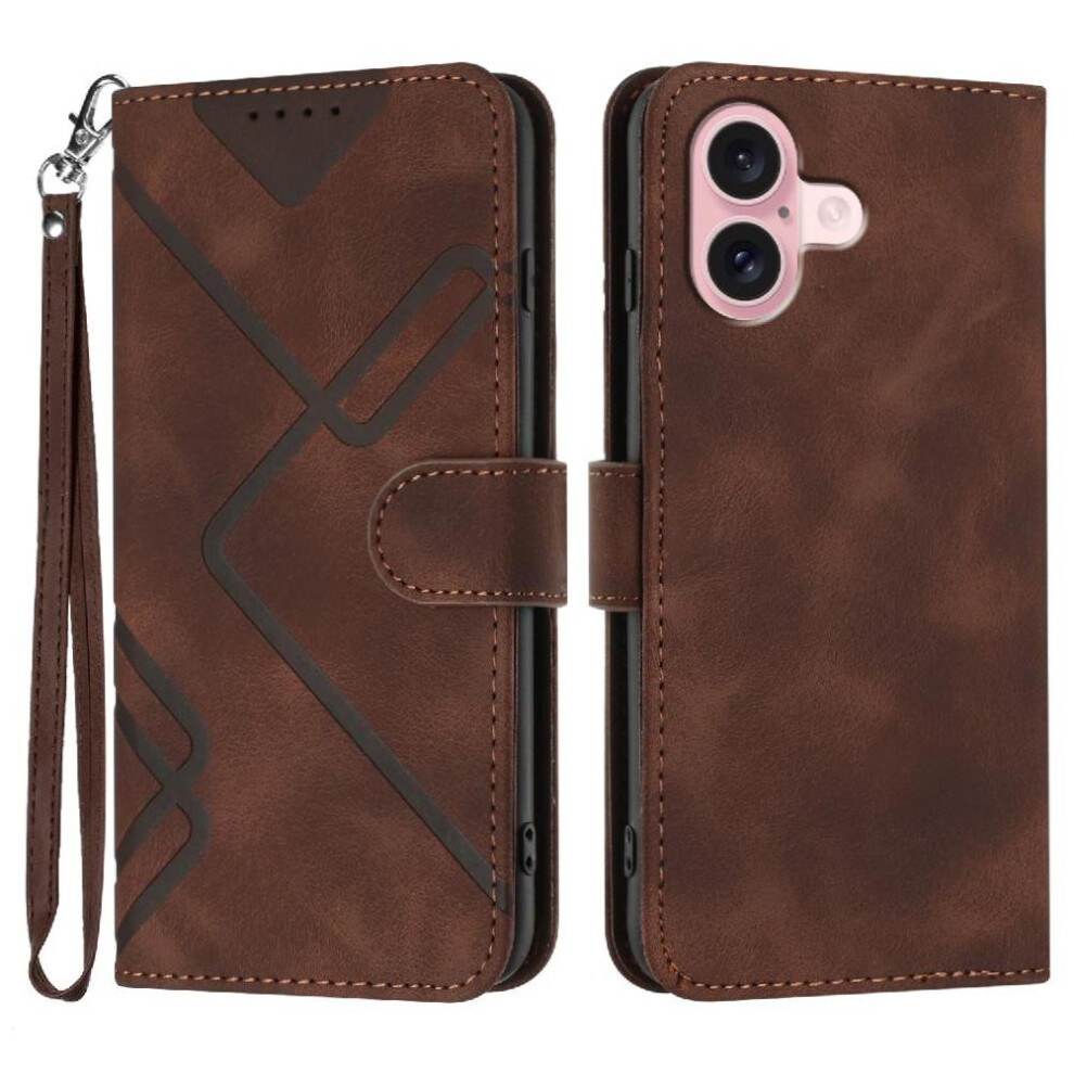 (Brown) Flip Case For Iphone 16 Magnetic Cover With Card Slot Stand Pu Leather Flip Wallet Brown 764563762460