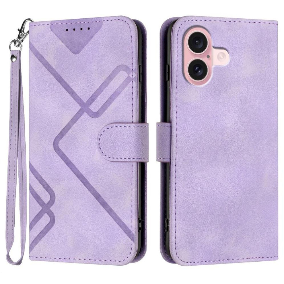 (Purple) Flip Case For Iphone 16 Magnetic Cover With Card Slot Stand Pu Leather Flip Wallet Purple 764563762439