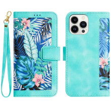 (Green) Wallet Case for iphone 16 Pro Pu Leather Card Holder Anti Scratch Magnetic Closure Kickstand