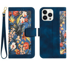 (Dark blue ) Wallet Case for iphone 16 Pro Pu Leather Card Holder Anti Scratch Magnetic Closure Kickstand